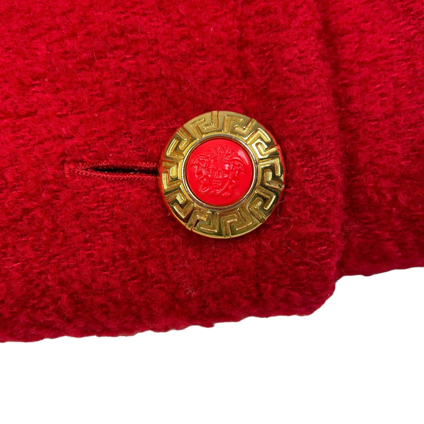 Versace c.1994 red boucle coat