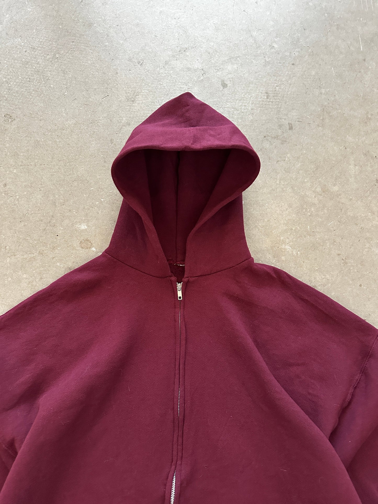 1990’s Russell Athletic Blank Zip Hoodie - XL | X-Large, Red