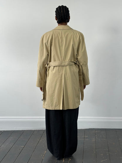 Christian Dior Paris 1980s Cotton Belted Trench Coat - M