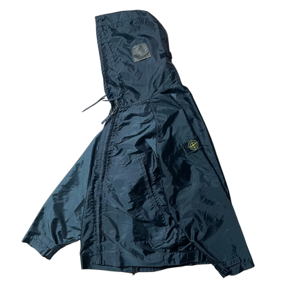 S/S 1995 Petrol Blue Hooded Coach Jacket