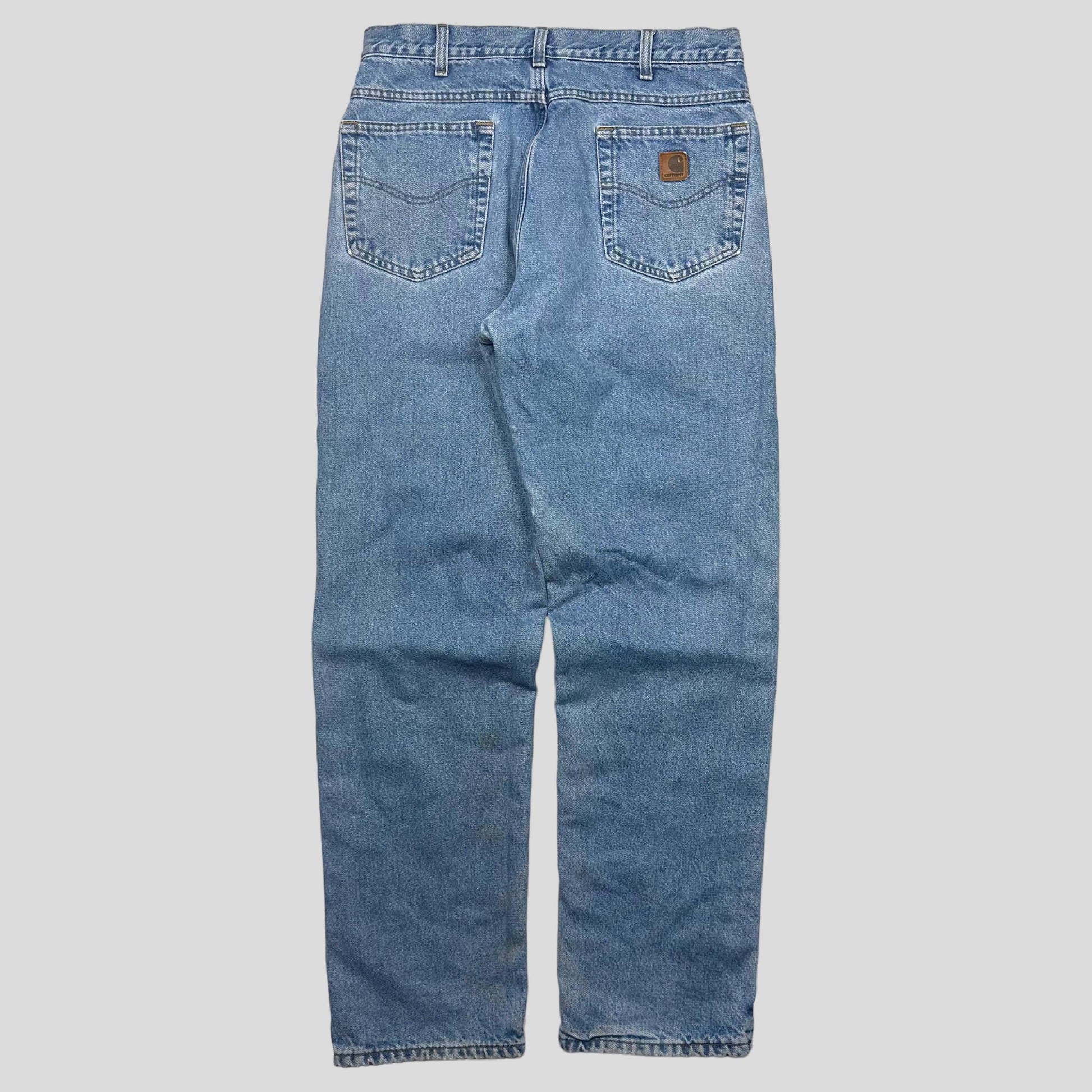 Carharrt 00’s Flannel Lined Light Wash Denim Jeans - 32-34 - Known Source