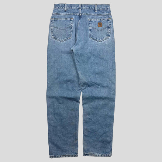 Carharrt 00’s Flannel Lined Light Wash Denim Jeans - 32-34