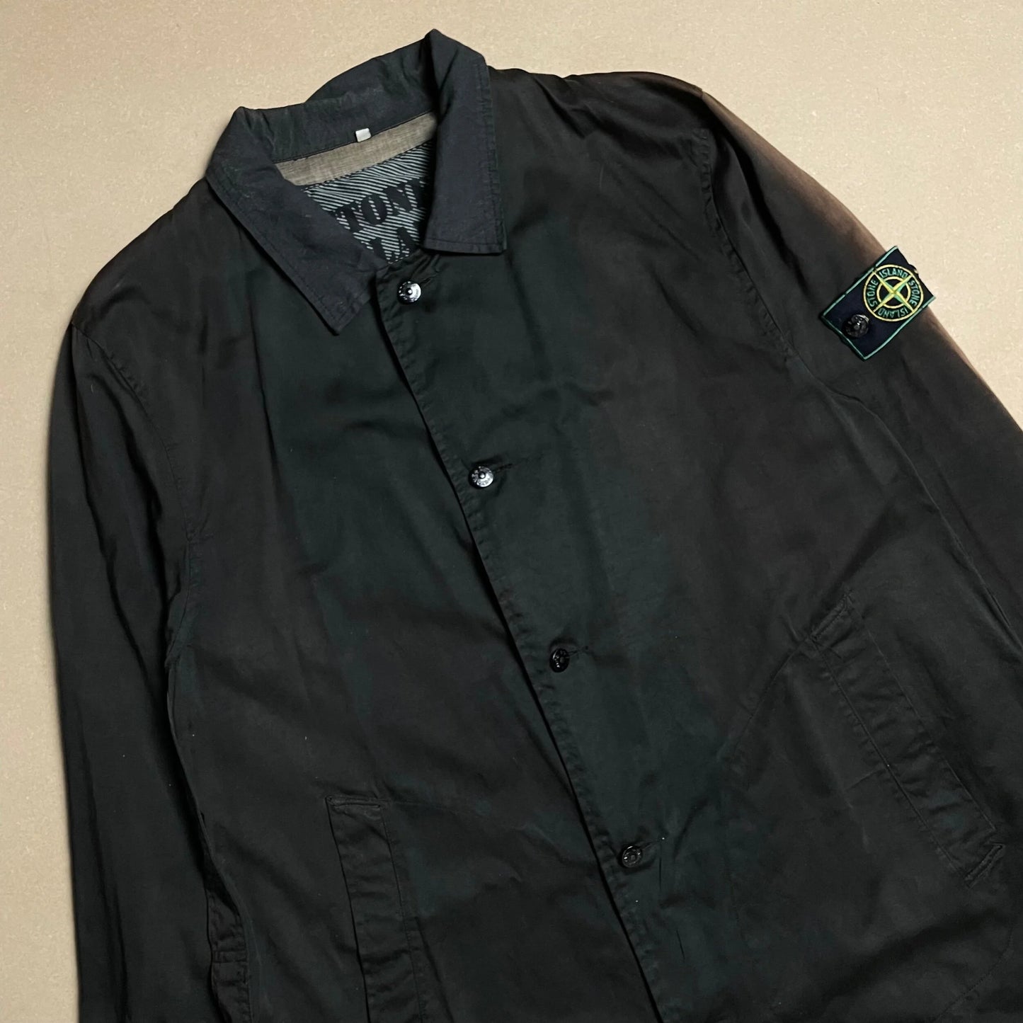 S/S 1985 Charcoal Raso Gommato Marina Rain Coat