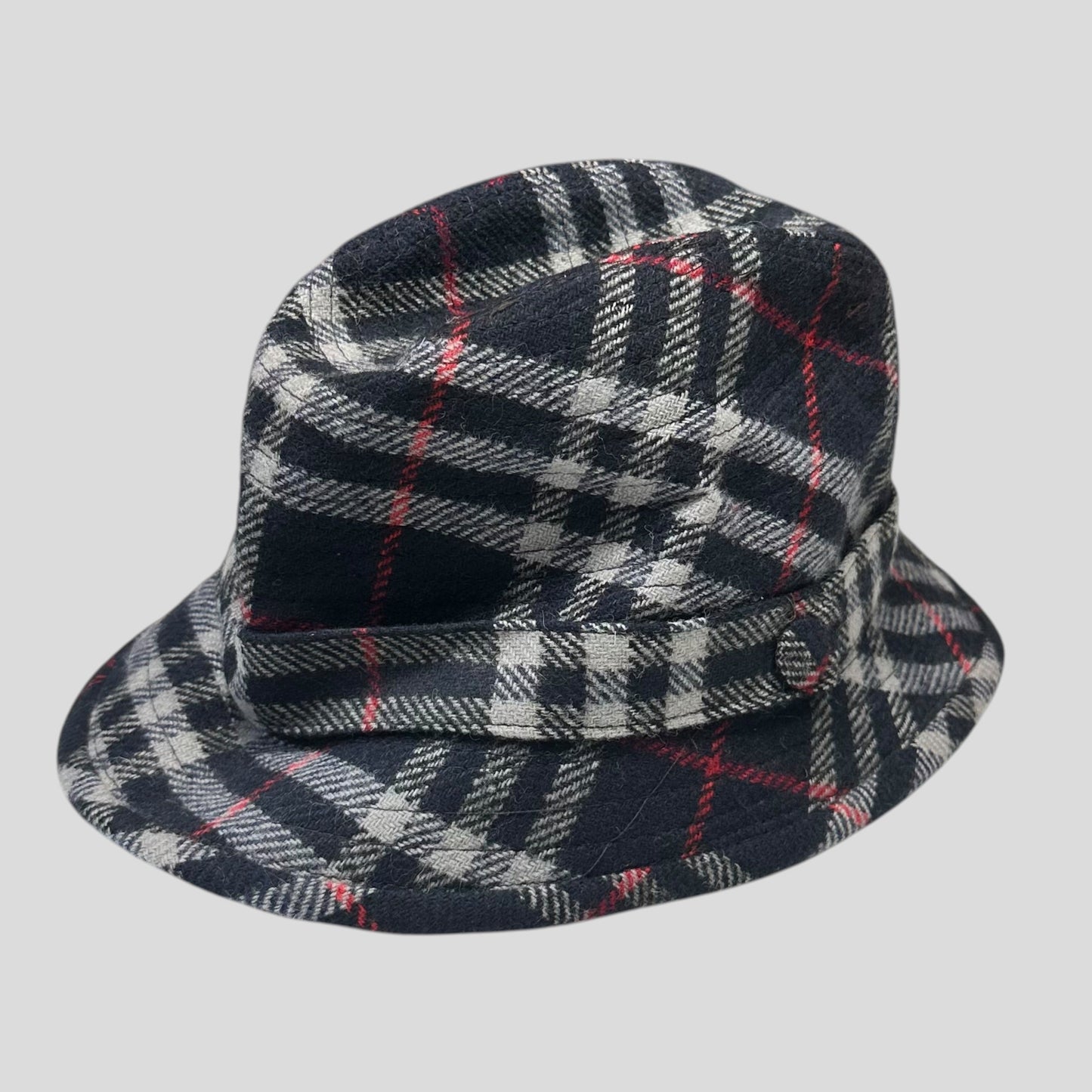 Burberrys 1980’s Nova Check Trilby Wool Bucket Hat - M/L | O/S, Multicoloured