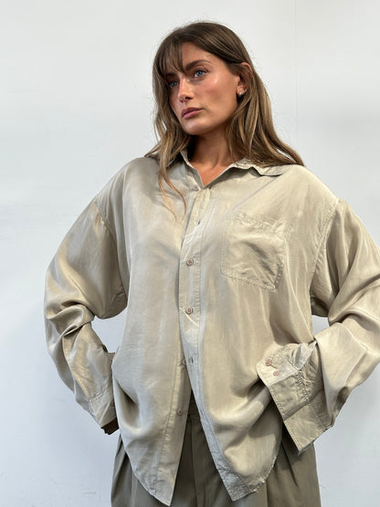 Vintage Pure Silk Relaxed Shirt - XL/XXL