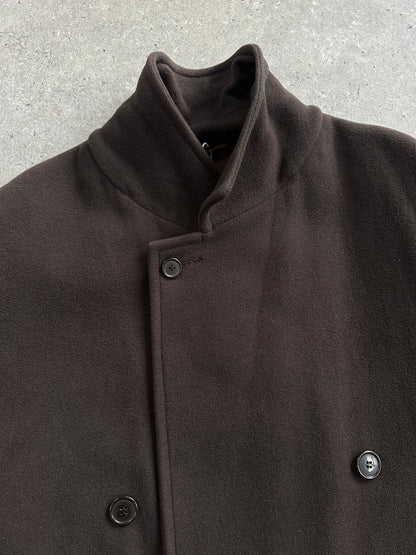 St Michael Italian 1990s Wool Belted Coat - XXL