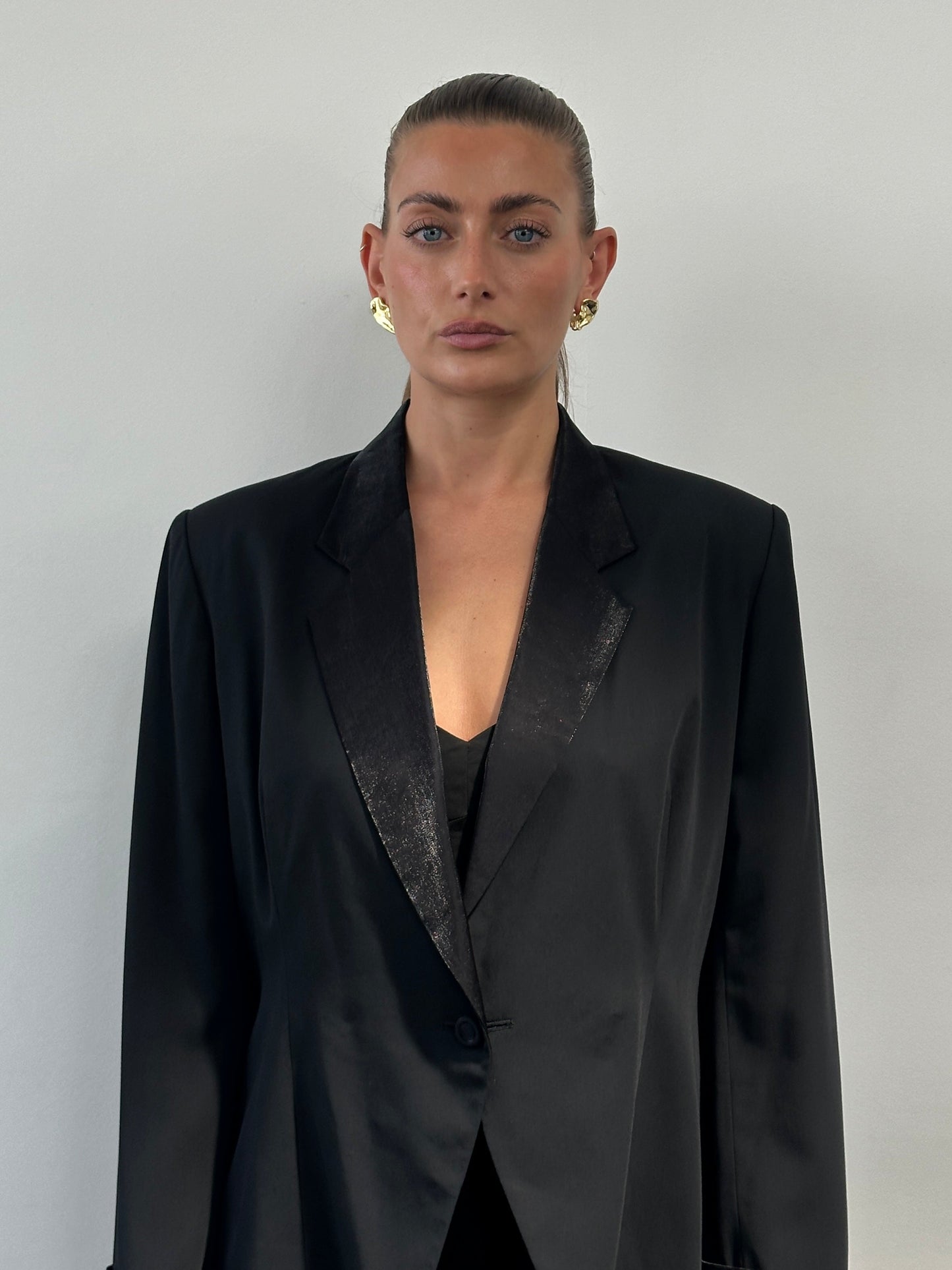 Vintage 90s Fitted Tuxedo Blazer -  M