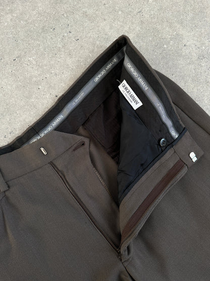Giorgio Armani Wool Straight Leg High Waisted Trousers - W34