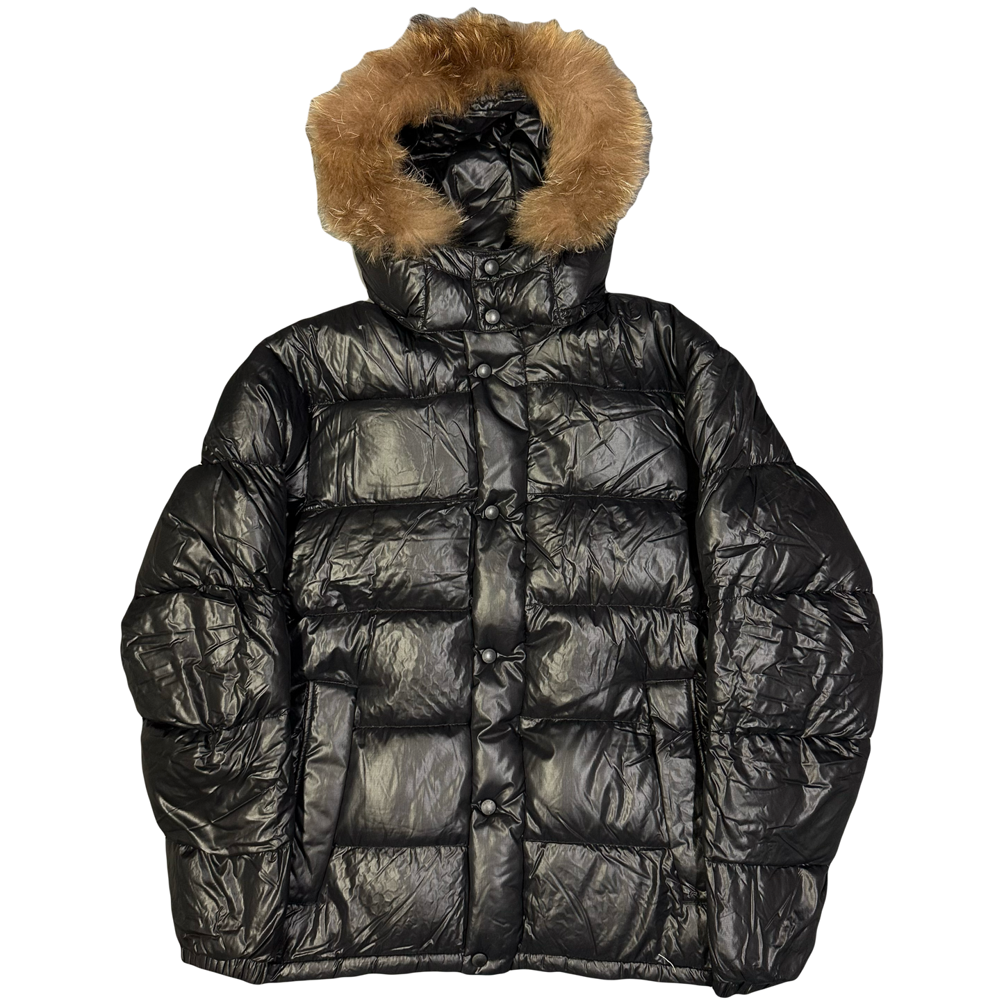 Camp 7 Fur Hood Puffer Jacket In Black ( XL )