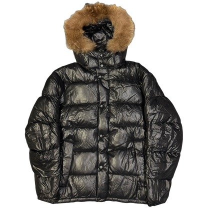 Camp 7 Fur Hood Puffer Jacket In Black ( XL )