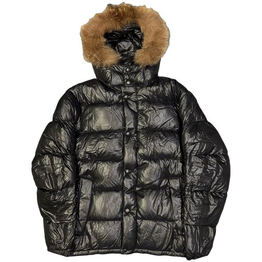 Camp 7 Fur Hood Puffer Jacket In Black ( XL )