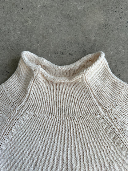 Vintage Pure Cotton High Neck Jumper - M