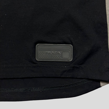 Prada Milano 2018 Rubber Race Logo Panelled Longsleeve - M | Large, Black