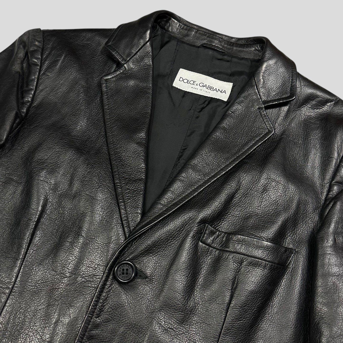 Dolce & Gabbana 00’s Leather Matrix Trench Coat Jacket - IT48 (M/L)