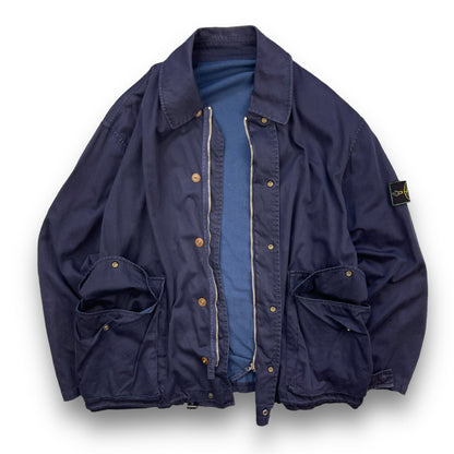 1991/93 Stone Island Raso Gommato Jacket (L) | Default Title, Navy