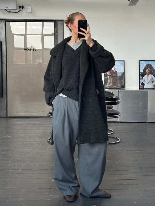 Max Mara 1990s Alpaca Wool Double Breasted Coat - XL