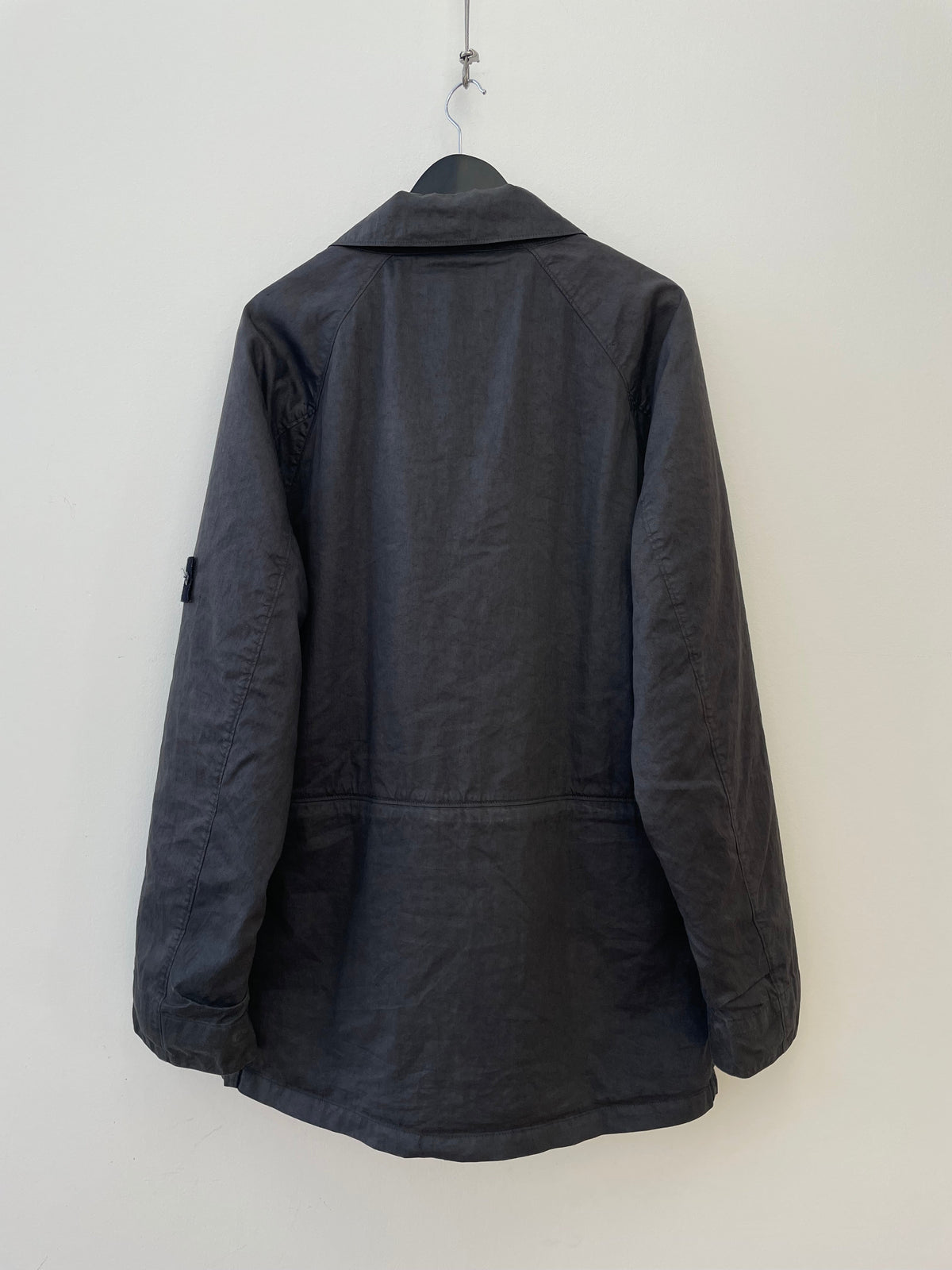 Stone Island AW04 Dutch Rope Liner Linen Overcoat | X-Large, Charcoal
