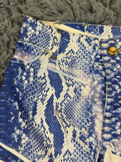 Just Cavalli 00’s Acid Python Print Stretchy Jeans - S | O/S, Blue