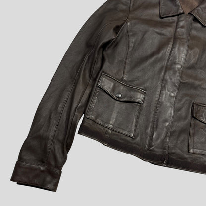 Prada Sport 2004 Leather Love Heart Back Logo Work Jacket - IT40 | Default Title, Brown