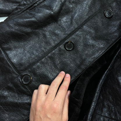 Prada Milano 00’s Leather Sheepskin Fur Full Lined Long Coat - IT50 (L/XL)