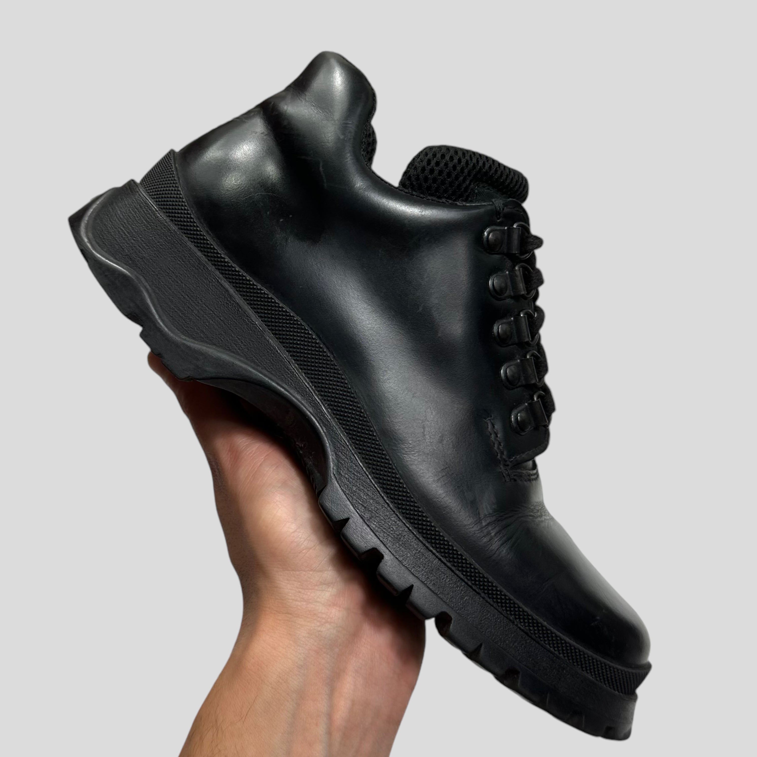 Prada patent leather combat boots best sale