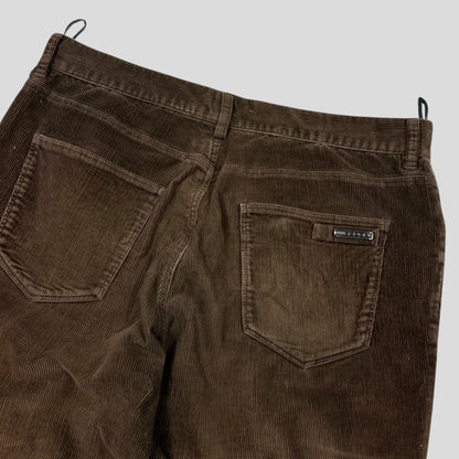 Prada Sport 2010 Black Logo Tab Brown Corduroy Trousers - IT48