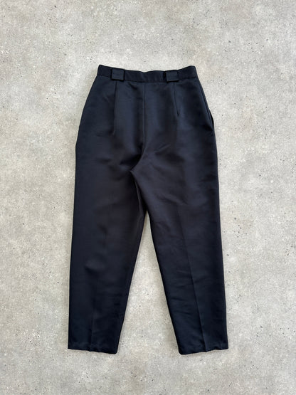 Vintage 1980s Satin Tapered Leg High Waisted Trousers - W26