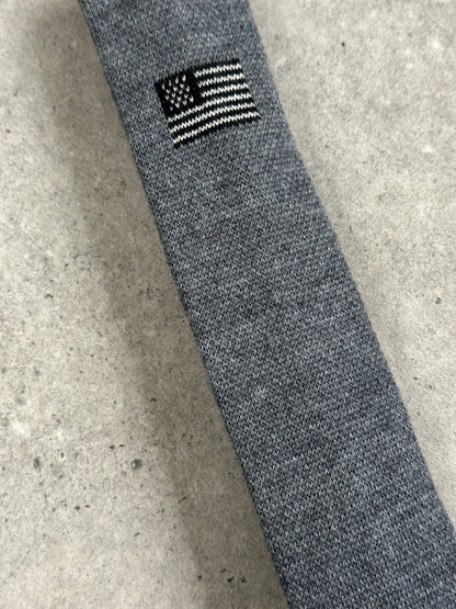 Japanese Vintage 1990s Pure Wool Knitted Flag Tie