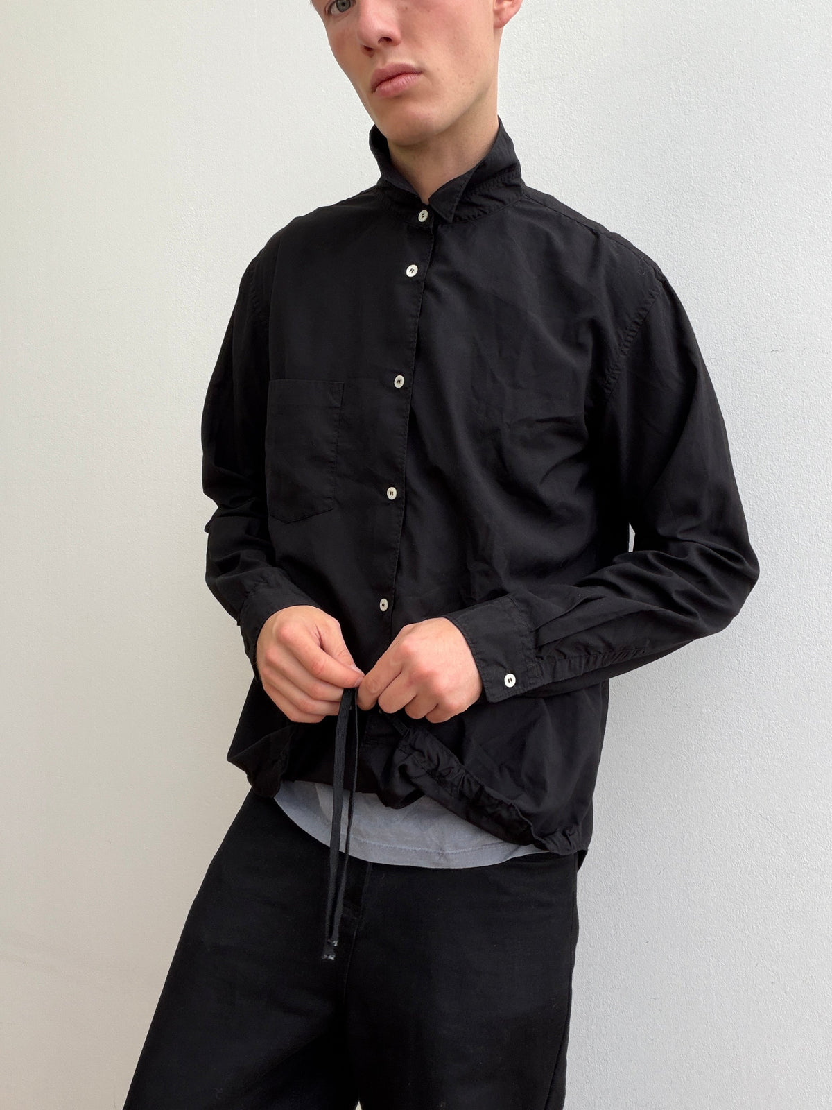 Comme Des Garçon Homme Deux Drawstring Shirt | O/S, Black