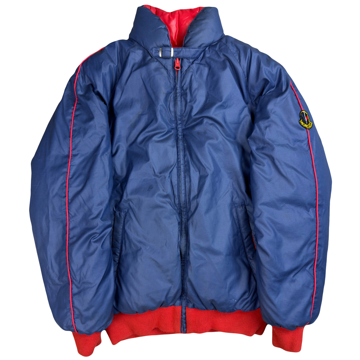 Moncler Reversible Puffer Jacket In Red & Navy (M) | Moncler, Navy