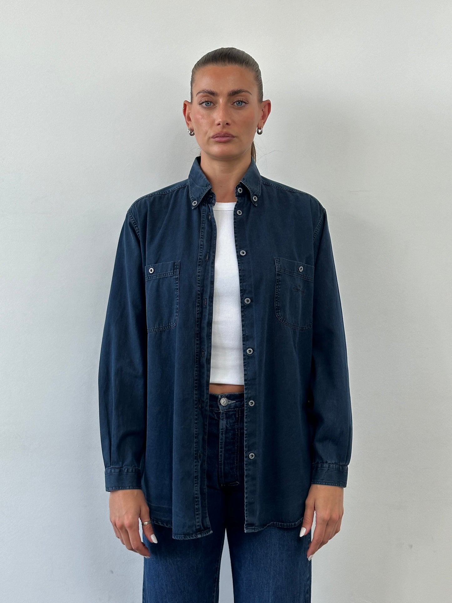 Armani Jeans Denim Logo Shirt - L