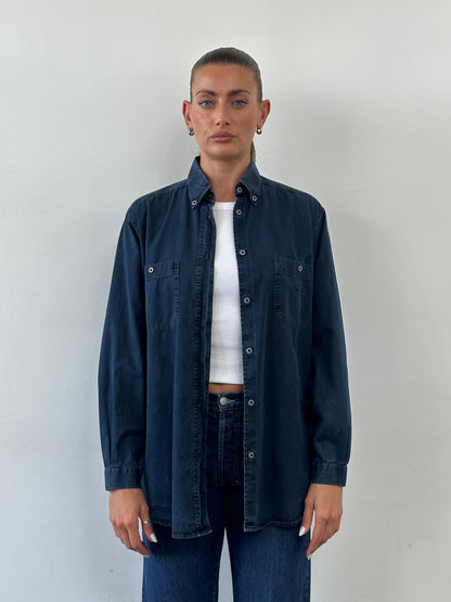 Armani Jeans Denim Logo Shirt - L