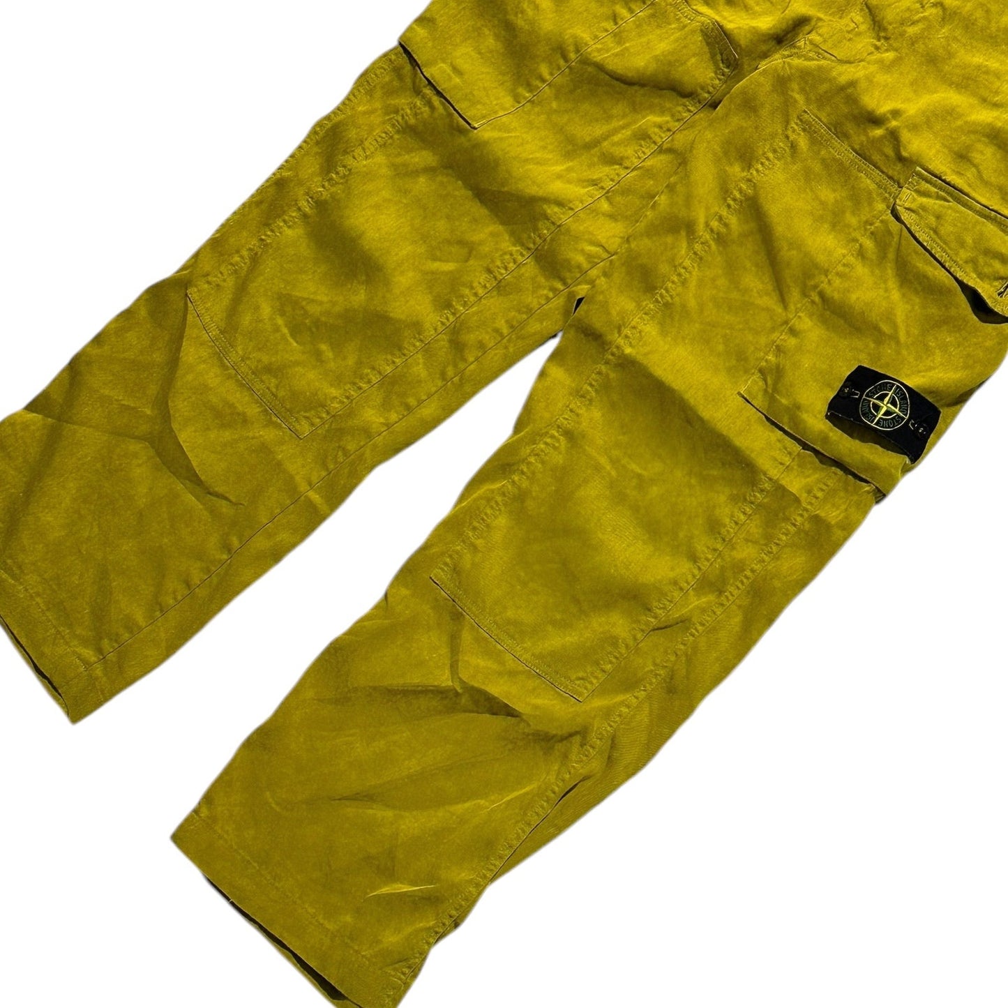 Stone Island Straight Leg Linen Cargo Trousers