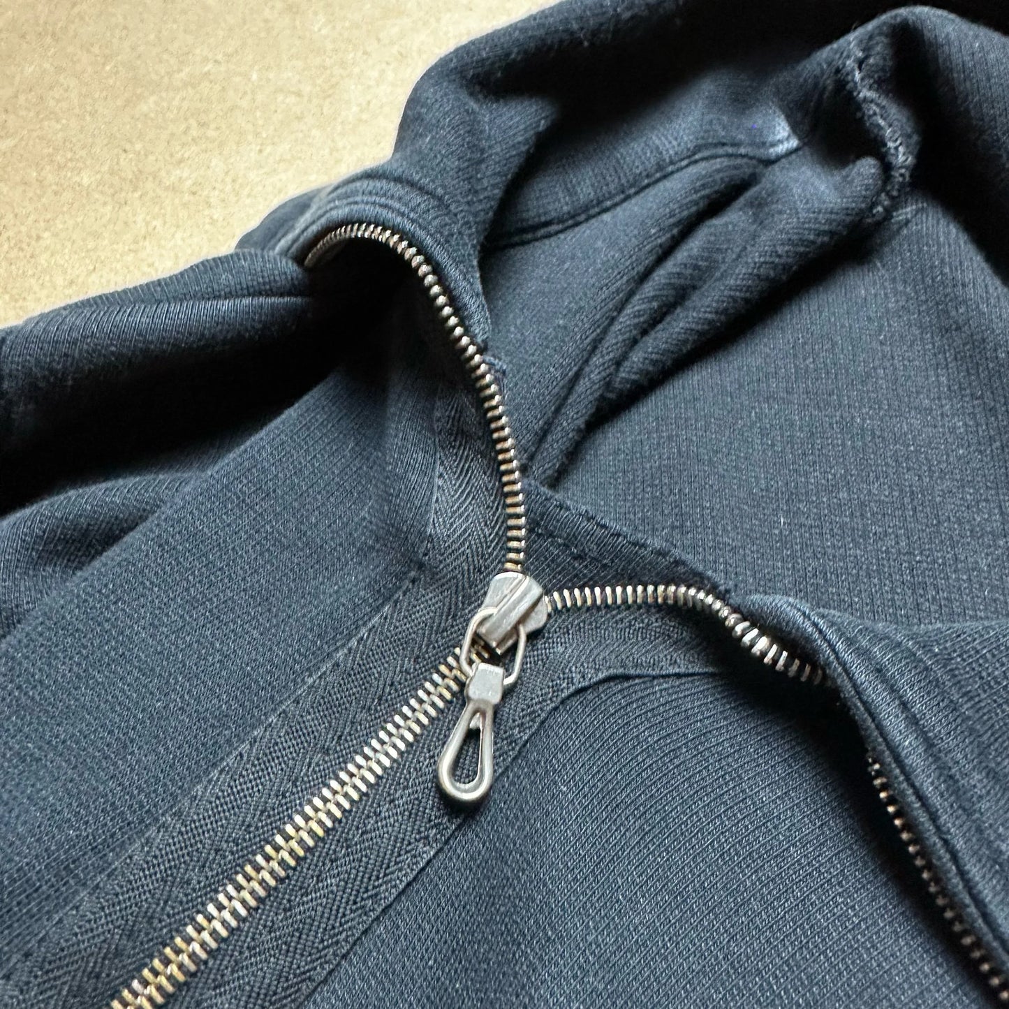 S/S 1997 Black Cotton Quarter Zip Sweater