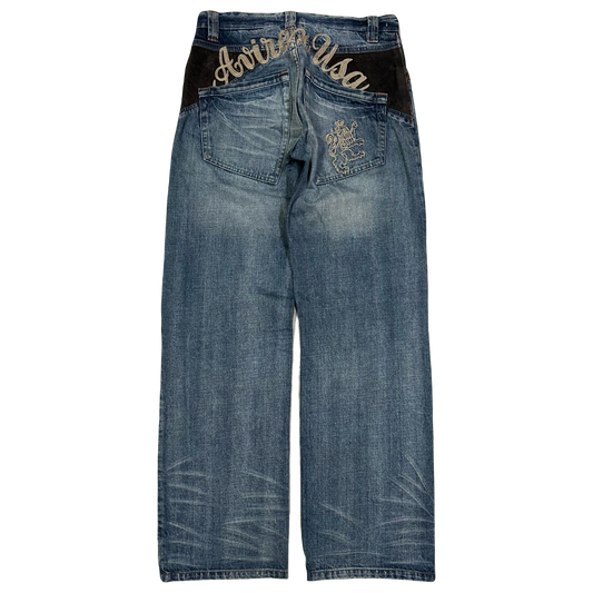 Avirex Spellout Jeans In Blue ( W31 )