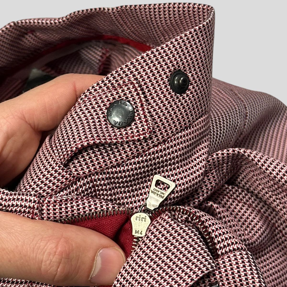 Prada Sport 2001 SAMPLE Houndstooth Stash Pocket Trousers - M | W31, Multicoloured