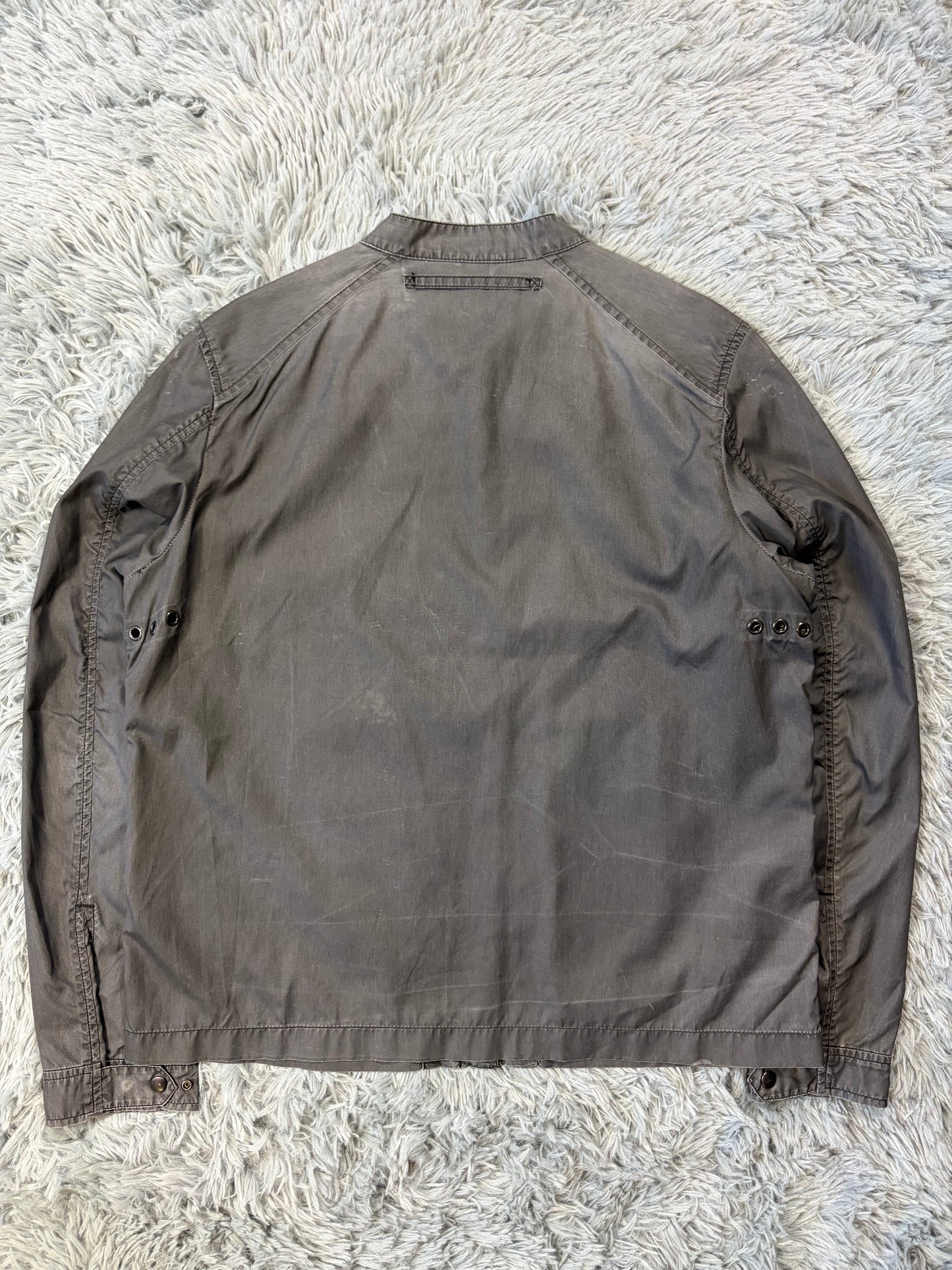 Prada Sport 00’s Ventilated Tela Patina Nylon Acrylic Biker Jacket - S/M | O/S, Grey