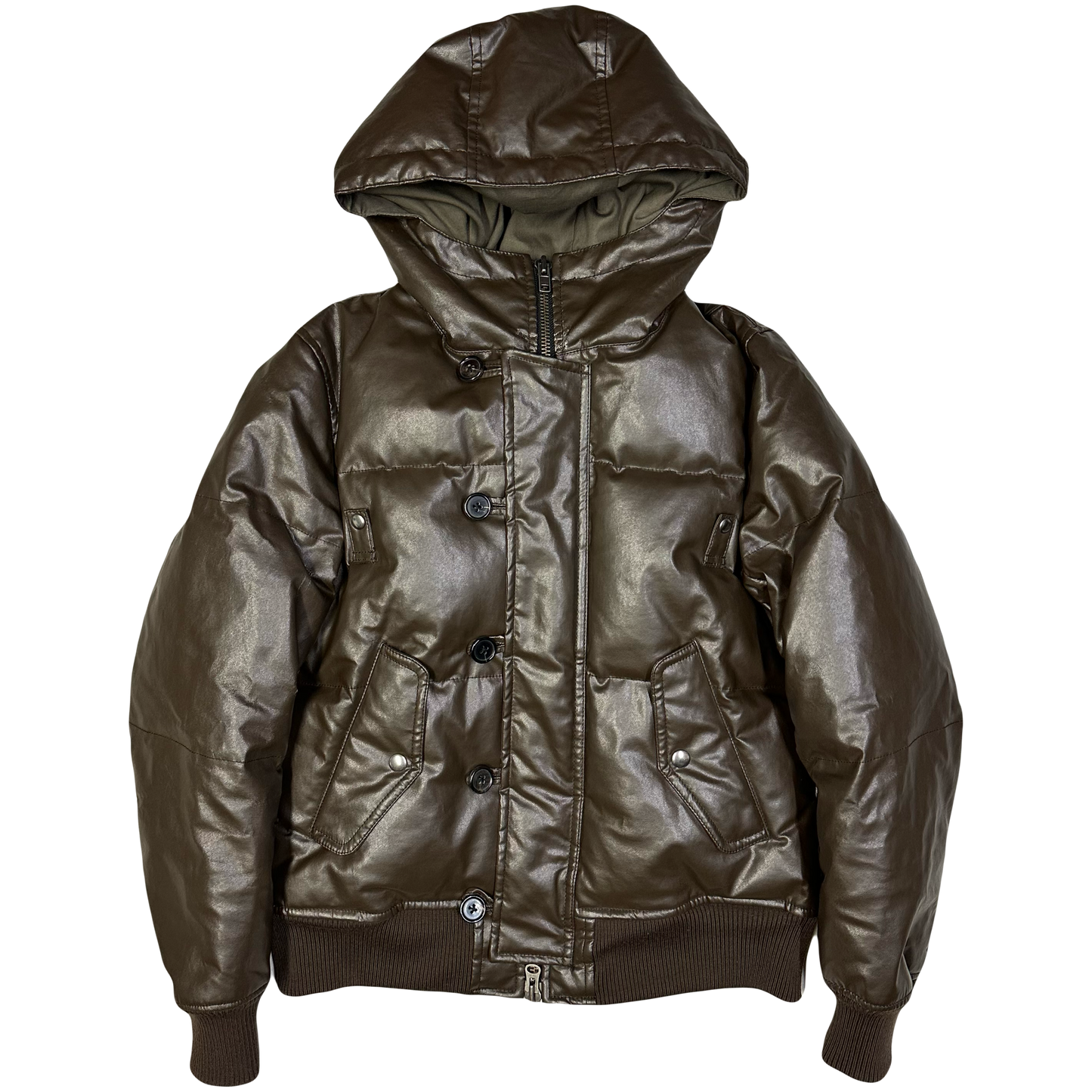 Takeo Kikuchi Faux Leather Bomber Jacket  ( M )