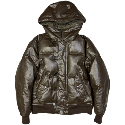 Takeo Kikuchi Faux Leather Bomber Jacket  ( M )