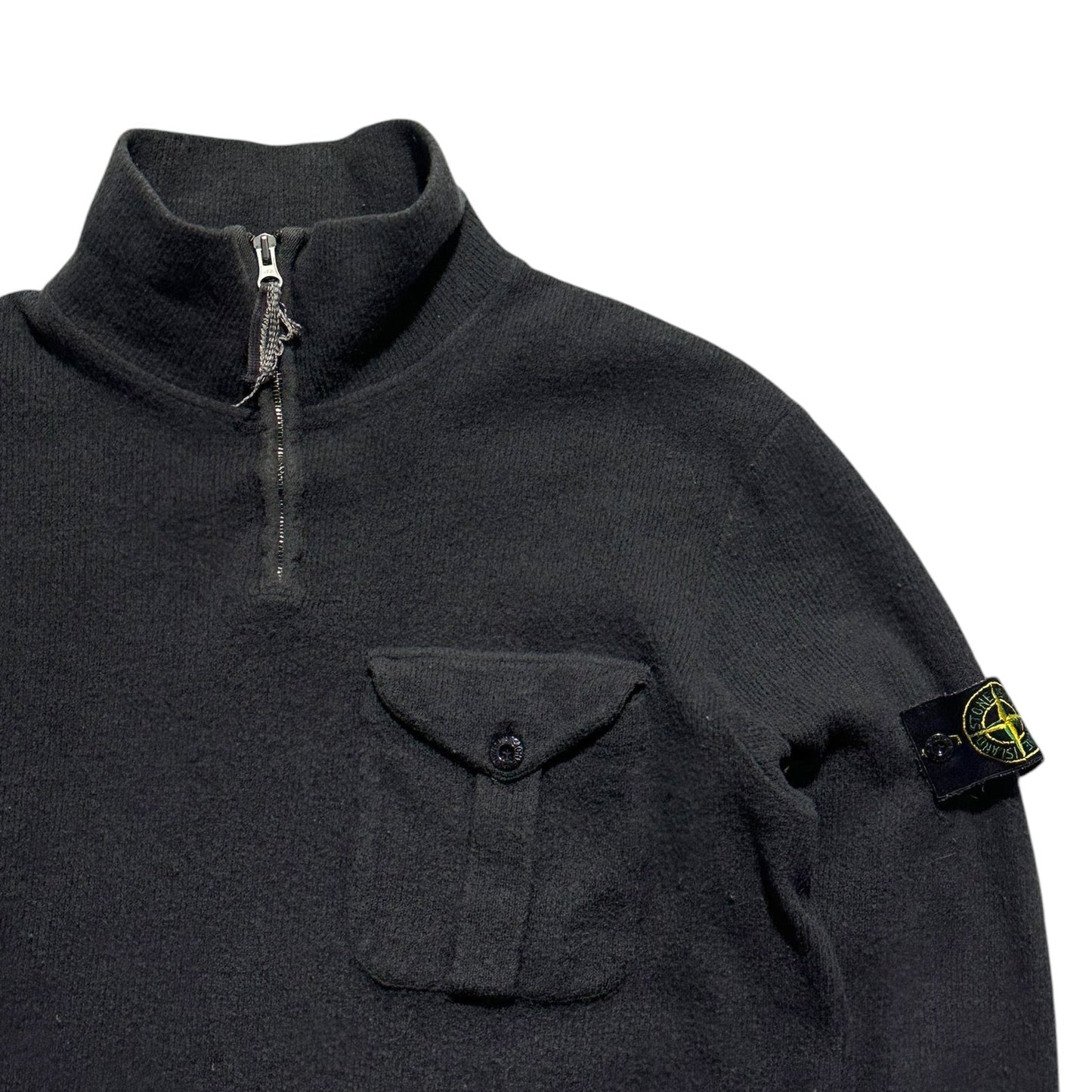 Stone Island 1/4 Zip Up Knit Jumper