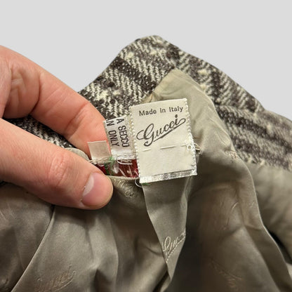 Gucci 1970’s Tweed Striped Wool Blazer Jacket - IT46 (S/M) | Default Title, Black and White