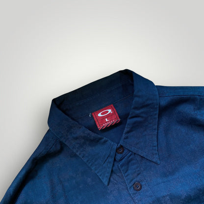 Oakley Software 2000’s Laser Print Monogram Button Up Shirt L