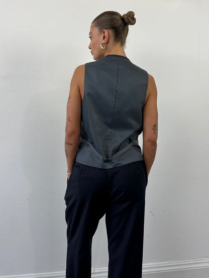 Vintage Pure Wool Single Breasted Tailored Waistcoat - L