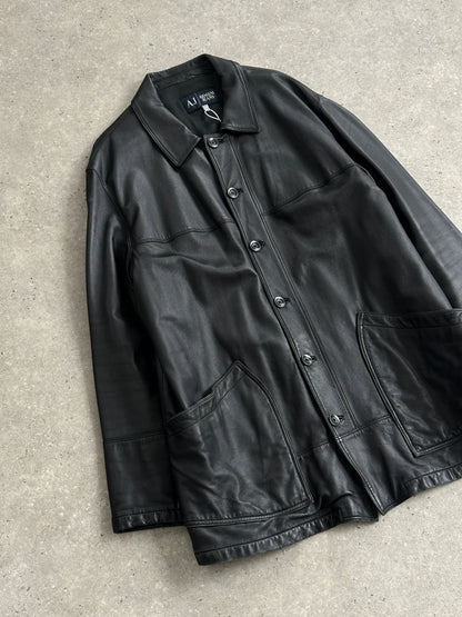 Armani Jeans Smooth Leather Jacket - XL