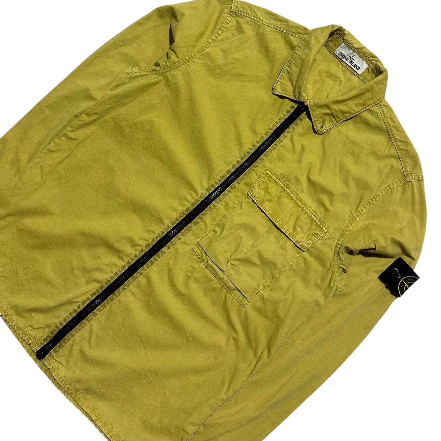 Stone Island Zip Up Canvas Overshirt