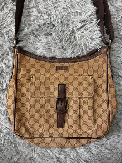 Gucci GG Monogram Brown Canvas Satchel Crossbody Bag | O/S, Multicoloured