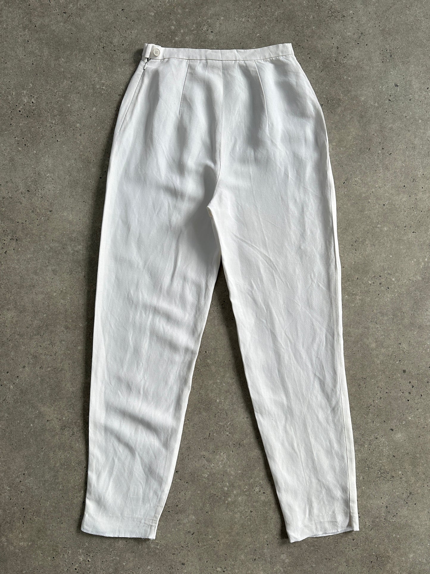 Max Mara Linen Tapered Leg High Waisted Trousers - W24