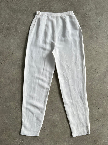 Max Mara Linen Tapered Leg High Waisted Trousers - W24