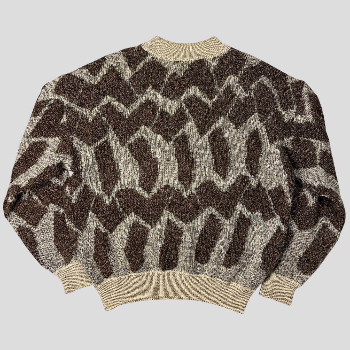Issey Miyake MEN 1988 Heavy 3D Abstract Knit Jumper - M | Default Title, Brown and Beige