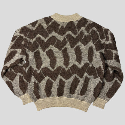 Issey Miyake MEN 1988 Heavy 3D Abstract Knit Jumper - M | Default Title, Brown and Beige